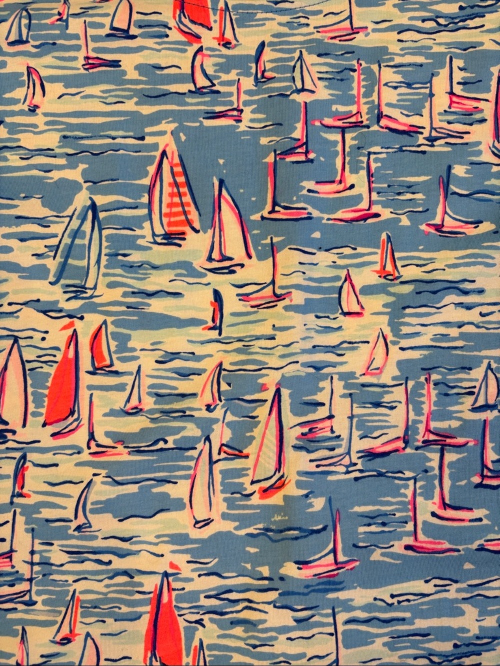 Lilly Pulitzer Blue Multicolor Sailboat Tie-Shoulder Dress - Picture 2 of 3